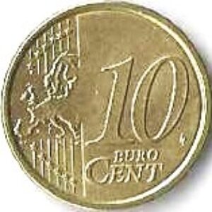 ITA Moeda, 2019, (Itália/Europa), (VF/EF), 10 Cent de Euro, Anverso: Escultura Estrela Formas Únicas da continuidade no Espaço, Escultura Umberto Boccioni. Reverso: Geografia: Descrição: Mapa.
