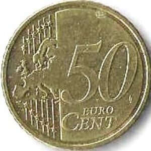 SLO Moeda, (Eslovênia/Europa), 2007, (UNC), 50 Euro cent, comum: a localização da Europa no mundo. Anverso: 12 estrelas da União Europeia. Triglav, a montanha mais alta da Eslovênia.