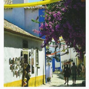 POR-Cartão Postal, (Mint), Portugal, Cidade de Óbidos, rua estreita peculiar central. Foto: Forways, LDA, número F3.008.