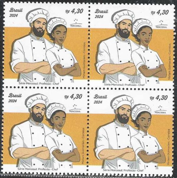 Br-Quadra, 2024, QC4154, (Mint), Série Mercosul. Profissão - Chefs (Emissão Especial). Local de lançamento: Recife/PE.