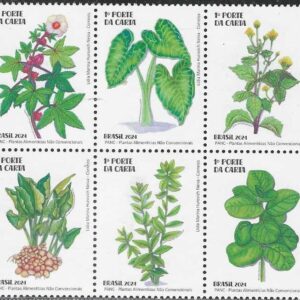 Br-Sextilhas, 2024, SB4148, (Mint), PANCs – Plantas alimentícias não convencionais (Emissão Especial). Local de lançamento: São Lourenço do Sul/RS, Brasília/DF e Recife/PE.