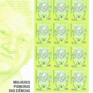 Br-Folha, 2024, 12 Selos, SB4176, (Mint), Mulheres Pioneiras das Ciências Brasileiras (Graziela Barroso), 1º Porte da Carta. Local de lançamento: Corumbá/MS.