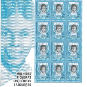 Br-Folha, 2024, 12 Selos, SB4175, (Mint), Mulheres Pioneiras das Ciências Brasileiras (Enedina Alves), 1º Porte da Carta.
