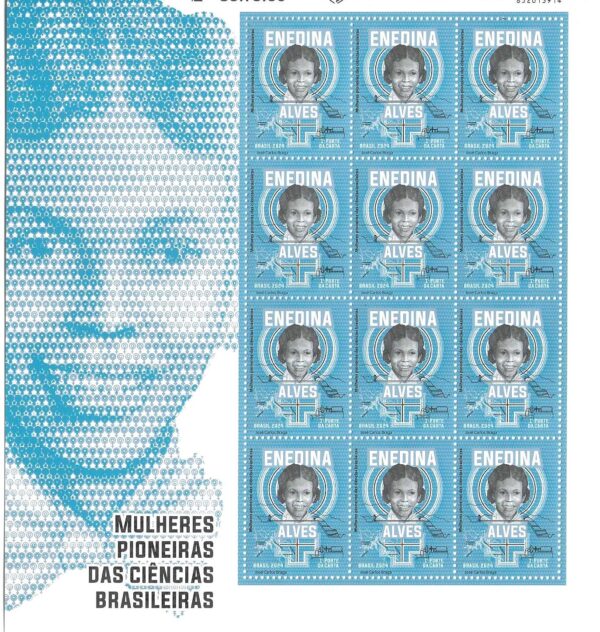 Br-Folha, 2024, 12 Selos, SB4175, (Mint), Mulheres Pioneiras das Ciências Brasileiras (Enedina Alves), 1º Porte da Carta.