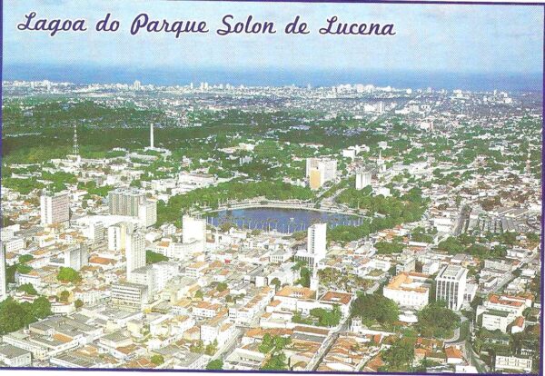 Br-Cartão Postal, (N), Nordeste Turístico: Imagem da vista aérea do Parque Solon de Lucena. Cidade de João Pessoa/PB. Produção de Nordeste Artesanato, foto Edson C. Degaldo.