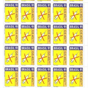 Br-Folha, 1991, C-1732 (RHM), (Mint), 30 Selos. Combate às Drogas - Injetável.