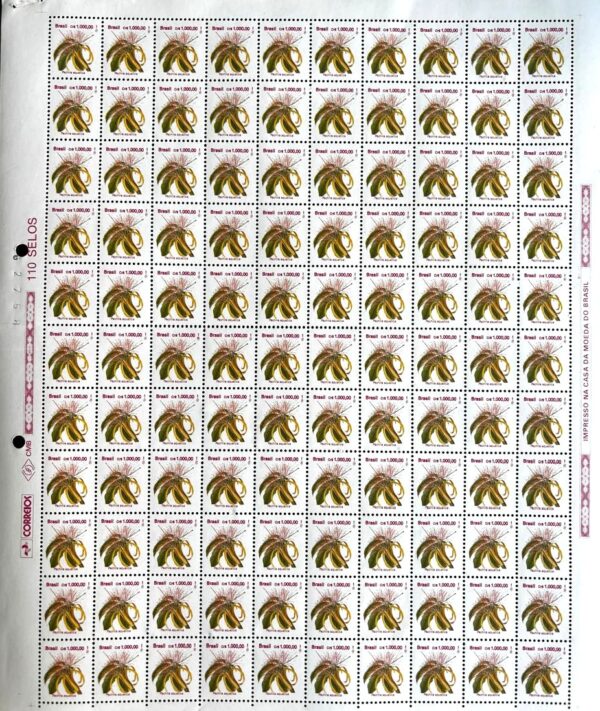 Br-Folha, 1993, Regular, RE-686a (RHM), 110 Selos, (Mint), Flora Brasileira (Pachira aquatica).