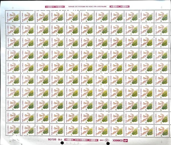 Br-Folha, 1993, Regular, RE-688b (RHM), 100 Selos, (Mint), Flora Brasileira (Triplaris surinamensis).