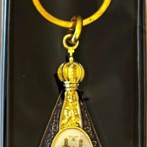 BR Chaveiro, 2025, (UNC), Título: Emblema da imagem de Nossa Senhora de Aparecida, no centro característica do Divino Pai Eterno. Lembrança da cidade de Trindade/GO. Brasil.