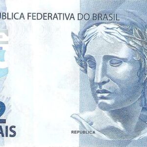 Br Cédula, R$2,00 (dois Reais), 2023, (S), Segunda Família do Real, Anverso: efigie simbólica da república, interpretada sob a forma de escultura.