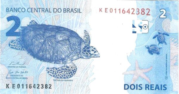 Br Cédula, R$2,00 (dois Reais), 2023, (S), Segunda Família do Real, Anverso: efigie simbólica da república, interpretada sob a forma de escultura. - Imagem 2