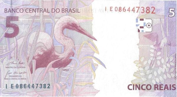 Br Cédula, R$5,00 cinco Reais, (2019/21), (FE), Segunda Família do Real, Anverso: efigie simbólica da república, interpretada sob a forma de escultura. - Imagem 2