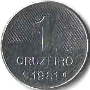 Br Moeda 1981, (S), Brasil República, 1 Cruzeiro Novo, Aço-Inoxidável.