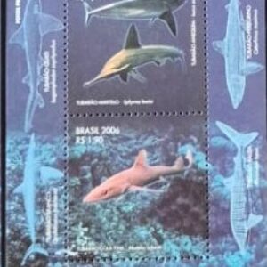Br-Bloco, 2006, B-143 RHM, (Mint). Tubarões do Litoral Brasileiro.
