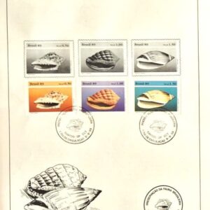 Br-Edital, 19/1989. (EPD). Emissão: Série: Preservação da fauna brasileira, moluscos (Voluta abraea, Morum mathe, Agaronia). Carimbo do 1º dia, Santos/SP. C/ 03 (três) Selos originais, C-1645/47, (RHM) (Mint).