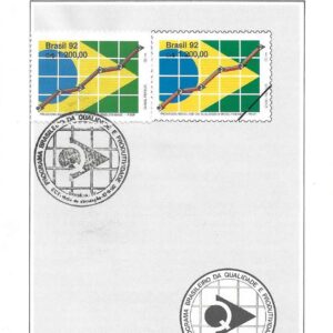 Br-Edital, 26/1992. (Mint). Emissão: Programa Brasileiro de Qualidade e Produtividade - PBQP. Carimbo do 1º dia, Brasília/DF. 01 (um) selo original colado,1824 (RHM), (Mint).