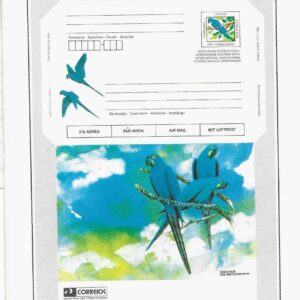 Br-Edital, 1/1995, Emissão: Aerogramas Internacionais. Com imagem de araras azuis.