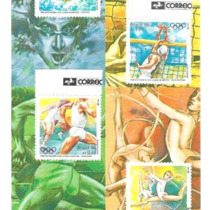 Br-Edital, 09/1996. (Mint). Emissão: Centenário da 1ª Jogos Olímpiada da era moderna, Atenas 1896 e XXVI Olímpiada de Atlanta, 1996. 03 (três) selos originais colados, C-1996/99 (RHM), (Mint).