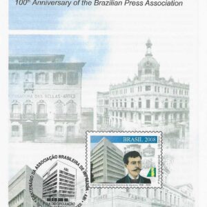 Br-Edital, 10/2008 (Mint). Emissão Comemorativa: Centenário da Associação Brasileira de Imprensa. Local de Lançamento: Rio de Janeiro/RJ.