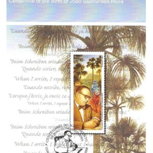 Br-Edital, 18/2008 (Mint). Emissão Comemorativa: Centenário do Nascimento de João Guimarães Rosa. Local de Lançamento: Cordisburgo/MG.