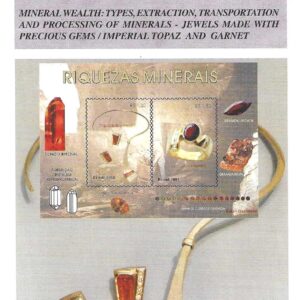 Br-Edital, 40/2001 (Mint). Emissão Especial: Riquezas Minerais: Exportação, Transporte e Beneficiamento de Minérios - Jóias com Pedras Preciosas/Topázio Imperial e Granada. Local de lançamento ECT: Rio de Janeiro/RJ.
