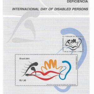 Br-Edital, 41/2001 (Mint). Emissão comemorativa: Dia Internacional do Portador de Deficiência. Local de lançamento ECT: Brasília/DF.