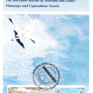 Br-Edital, 43/2001 (Mint). Emissão Especial: Marinha Mercante Ontem e Hoje, Embarcações Flamengo e Copacabana. Local de lançamento ECT: Rio de Janeiro/RJ.