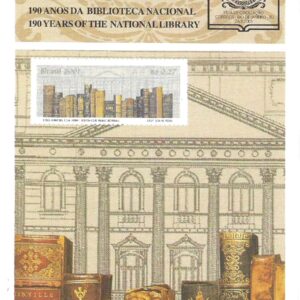 Br-Edital, 06/2001 (Mint). Emissão comemorativa: 190 Anos de Biblioteca Nacional: Local de lançamento ECT: Rio de Janeiro/RJ.