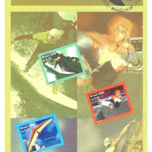 Br-Edital, 01/2000 (Mint). Emissão: Série Ordinária: Esportes Radicais (Parcê em ondas de 0,7mm), (Skate). Local de lançamento ECT: Brasília/DF.