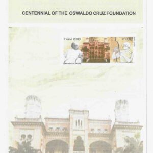 Br-Edital, 14/2000 (Mint). Emissão comemorativa: Centenário da Fundação Oswaldo Cruz. Local de lançamento ECT: Rio de Janeiro/RJ.