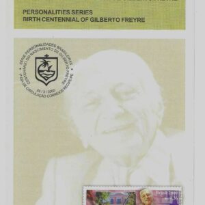 Br-Edital, 06/2000 (Mint). Emissão comemorativa: Série Personalidades. Centenário do Nascimento de Gilberto Freyre. Local de lançamento ECT: Recife/PE.