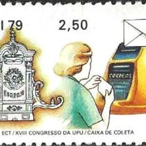 Br-Selo, 1979, C-1081-RHM, (Mint), 10 Anos da ECT - XVIII Congresso da UPU, Caixa de Coleta.