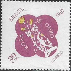 Br-Selo, 1967, C-576-RHM, (Mint), Outorga da Rosa de Ouro à Basílica de N.S. Aparecida.