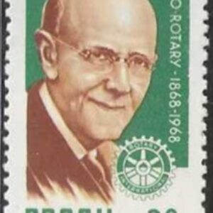 Br-Selo, 1968, C-593-RHM, (Mint), Centenário de Nascimento de Paul Percy Harris (1868-1947).