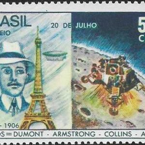 Br-Selo, 1969, C-651-RHM, (Mint), Primeira Descida do Homem na Lua (Apolo XI), Semana da Asa.