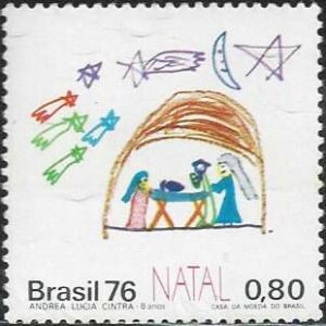 Br-Selo, 1976, C-962-RHM, (Mint). Natal (Manjedoura).