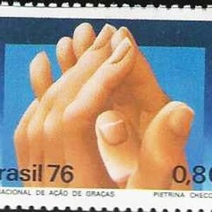 Br-Selo (Cartela), 1976, C-968-RHM, (Mint). Dia Nacional de Ação de Graças.