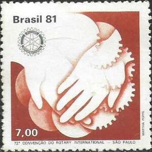 Br-Selo, 1981, C-1201-RHM, (Mint). 72ª Convenção do Rotary Internacional, Mãos.