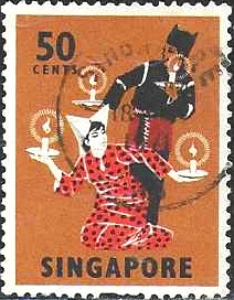 SIN Selo, 1968, (República de Singapura/Ásia), (Mint), Yt:SG 83. Classic Folk Dances and Mask Dances Lion Dance.