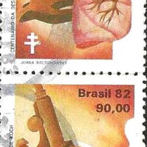 Br Selo, 1982, C-1248/1249-RHM (Duplo), (Mint). Centenário da Descoberta do Bacilo de Hoch-Imunização - SE-Tenant.