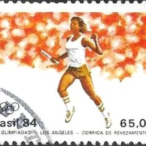 Br-Selo, 1984, C-1383-RHM, (Mint). XXIII Olimpíadas Los Angeles (Corrida de revezamento).