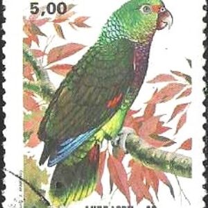 Br-Selo, 1980, C-1166-RHM, (Mint). Fauna Brasileira - Psitacídeos (Peito roxo). VII Lubrapex - Exposição Filatélica Luso-Brasileira, Lisboa Portugal.