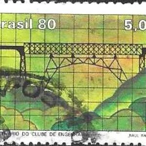 Br-Selo, 1980, C-1173-RHM, (U), Yt:BR 1450. Centenário do Clube de Engenharia.