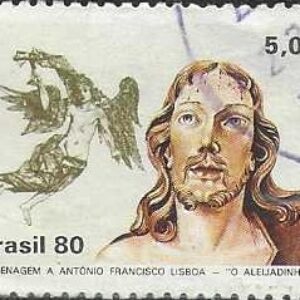 Br-Selo, 1980, C-1177-RHM, (U), Arte Brasileira - Homenagem a Antônio Lisboa, o Aleijadinho - Esculturas em Madeira.