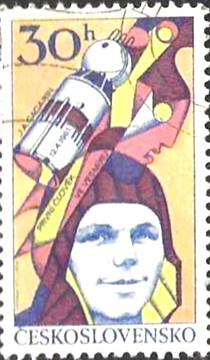 CZE Selo, (República/Tcheca), 1977, Correio Aéreo, (Mint), Yt:CS 2239. Space Research Yuri A. Gagarin (1934-1968) and "Vostok I".
