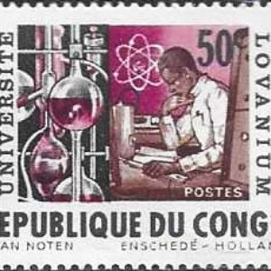 CGO Selo, 1964, (Republique du Congo/África), (Mint). The 10th Anniversary of Lovanium University.