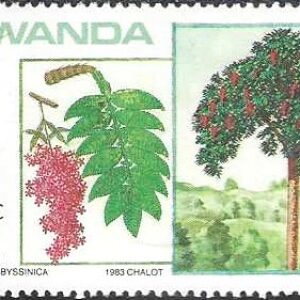RWA Selo, 1984, (República de Ruanda/África), (Mint), Yt:RW 1125. Trees Hagenia Abyssinica