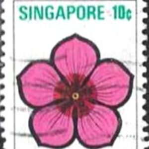 SIN Selo, 1973, (República de Singapura/Ásia), (Mint), 1 Yt:SG 190. Flowers and Fruits,Vinca rosea.