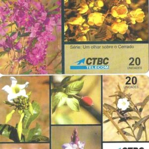 Br-Cartão Telefônico, 1998, (U). (02 unidades). Tema: As Flores. Um olhar sobre o cerrado. Telecom.