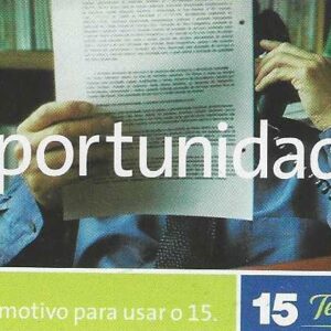 Br-Cartão Telefônico, 2001, (U). Oportunidade de ligação internacional no 15.